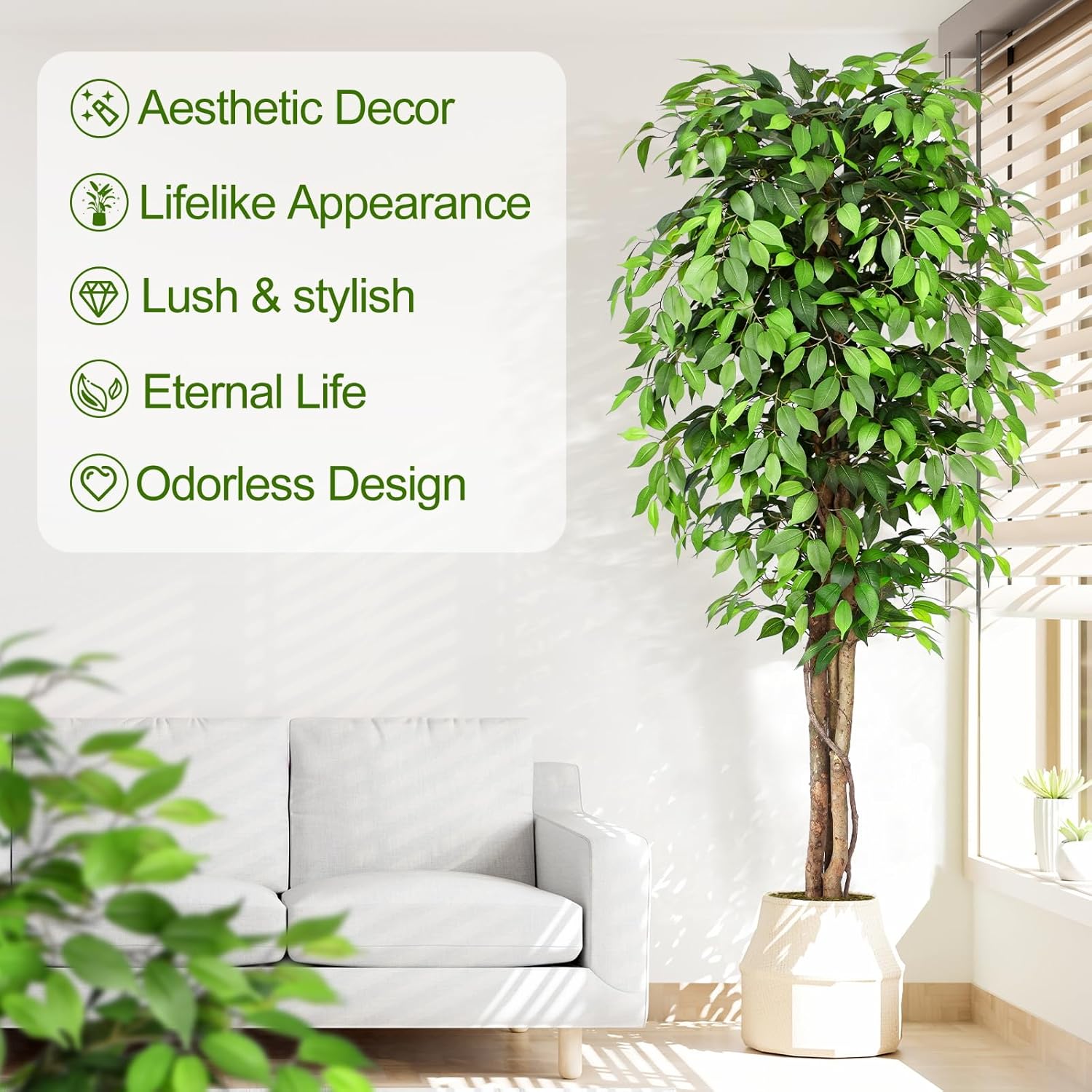Lifelike Artificial Ficus Tree - огляд і ціна Monstera Adansonii