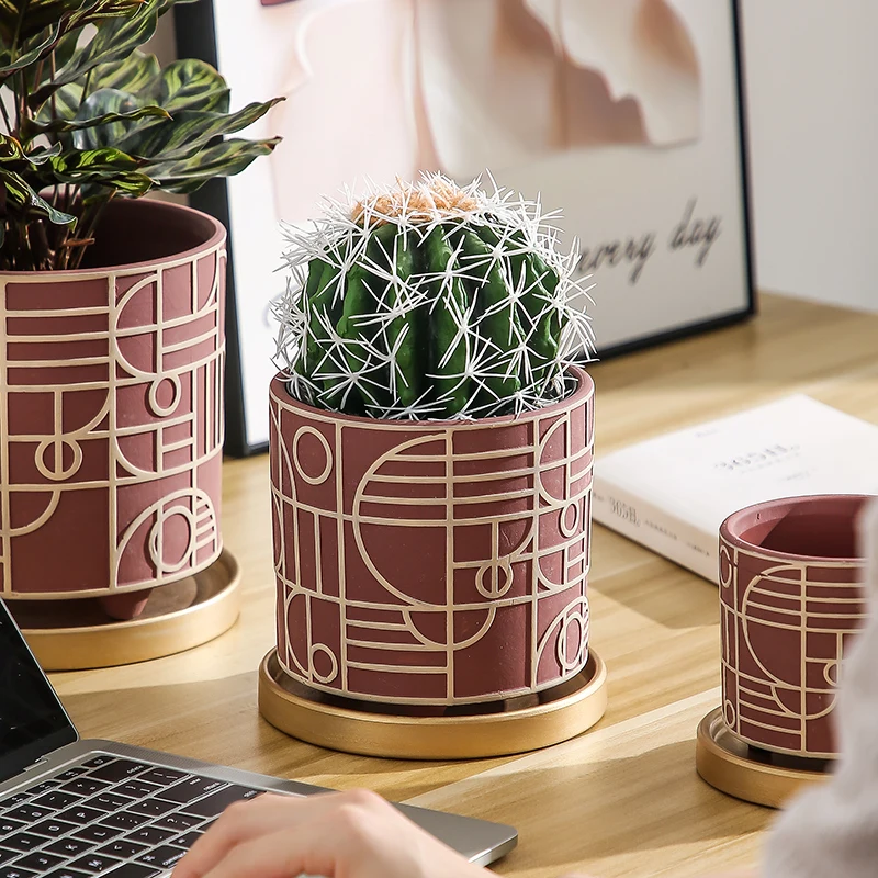 Simple Cylindrical Ceramic Flo - огляд і ціна Aloe Vera Pot